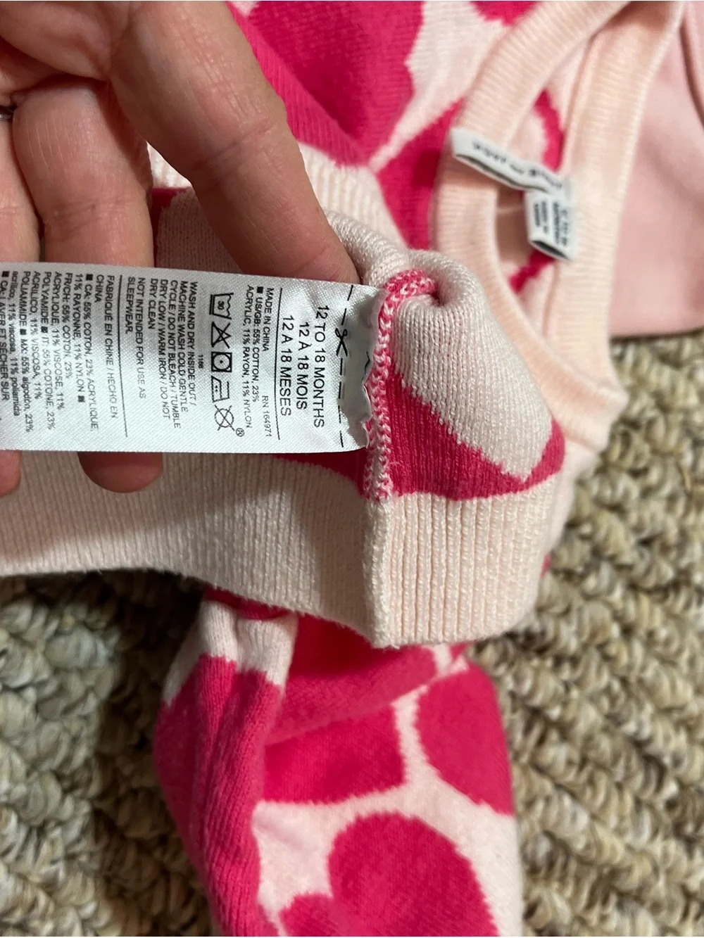 Janie and Jack Pink Heart Knit Sweater & Leggings Outfit Set 12-18M